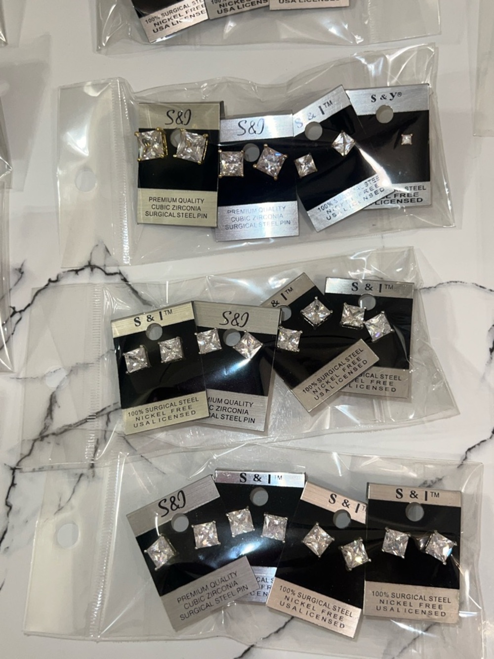 10 for $25 Nickel Free Crystal Stud Earrings - Picture 2 of 7